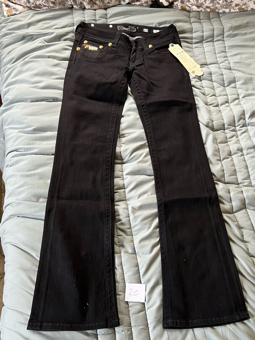 Miss Me Black Boot Jeans with Gold Hardware